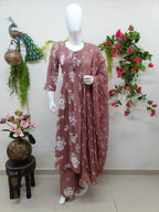 Dusty pink with white floral print
