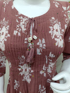 Dusty pink with white floral print
