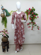 Dusty pink with white floral print