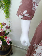 Dusty pink with white floral print