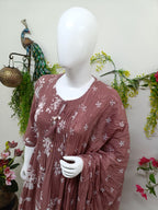 Dusty pink with white floral print