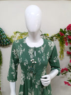 Mint green with white floral print