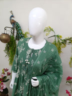 Mint green with white floral print