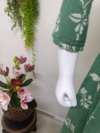 Mint green with white floral print