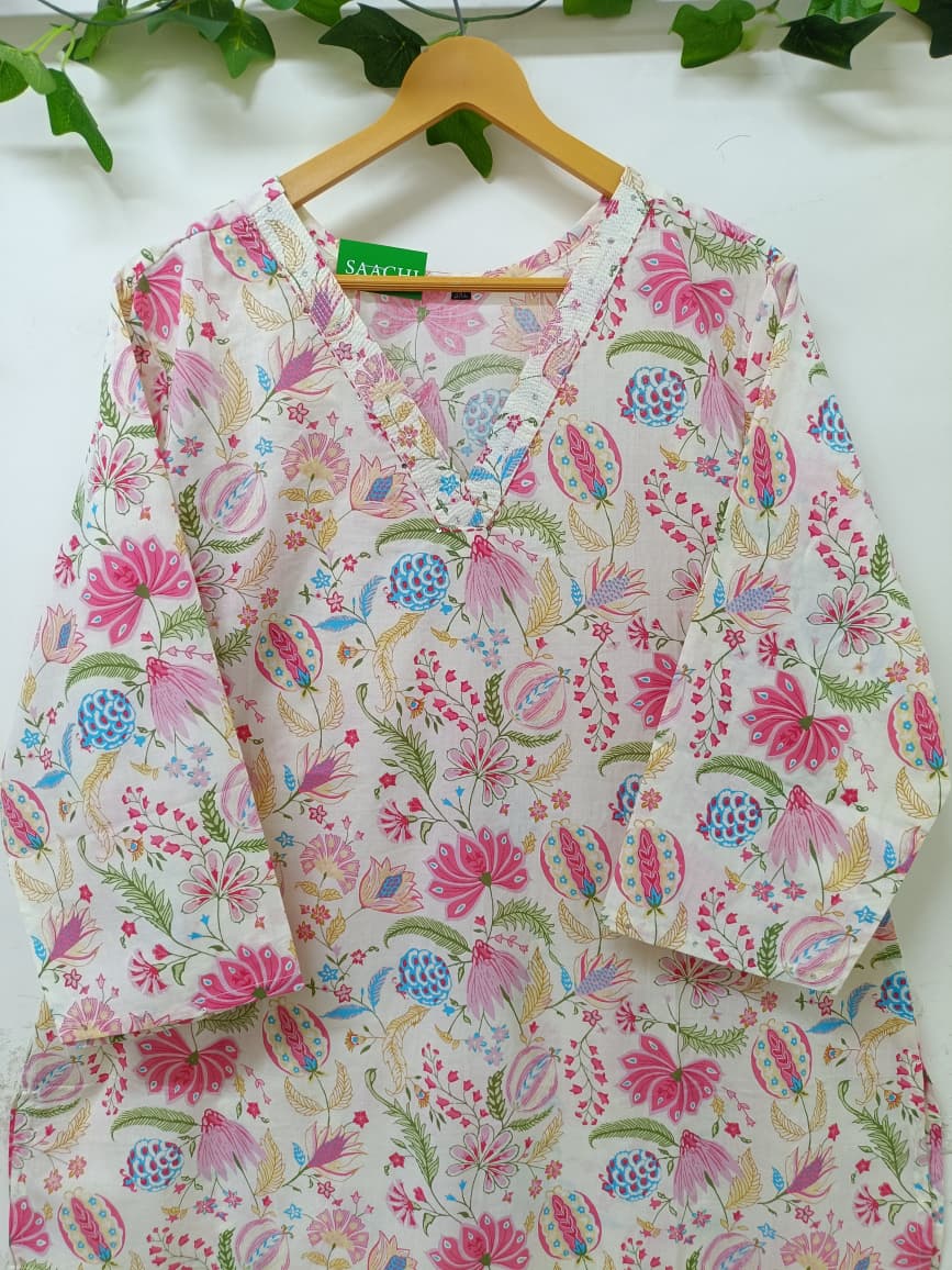 White with Floral