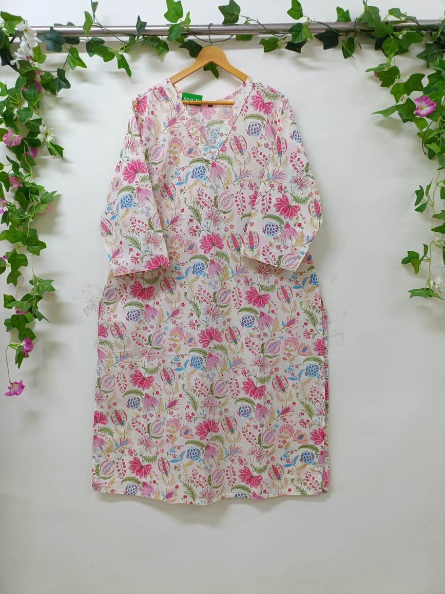 White with Floral