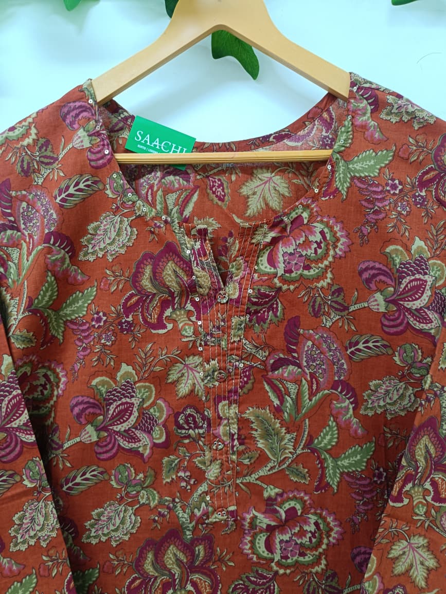 Orange with Floral