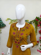 Mustard Yellow with floral