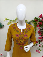 Mustard Yellow with floral